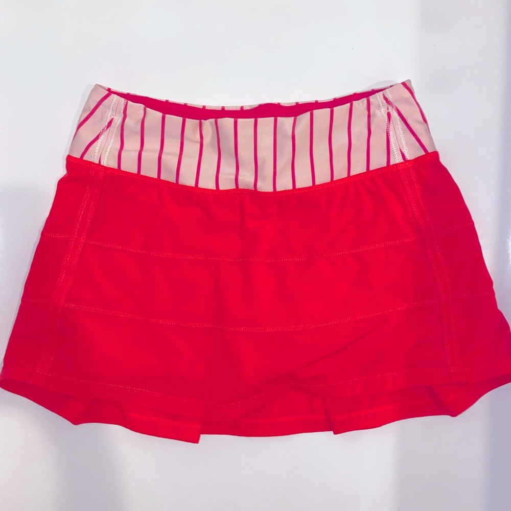 Pink lululemon pace rival skirt